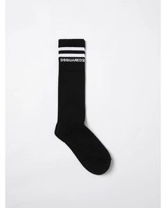 Dsquared2 Crew Socks with Logo Stripes Kids Black - Picture 1 of 4