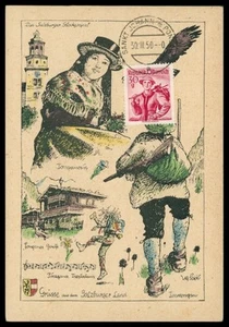 AUSTRIA MK 1950 COSTUMES TRACHTEN MAXIMUMKARTE CARTE MAXIMUM CARD MC CM h0320 - Picture 1 of 2