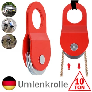 Umlenkrolle Seilwinde 10 t Rot Seilzug Forstseilwinde Seilrolle Heberolle Stahl - Bild 1 von 16