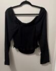 Open Edit Cropped Top Nordstrom Off the Shoulder Blouse Strechy Size M NWT