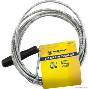 3m Drain Cleaner Flexible Spring Wire Waste Pipe Sink Snake Plumber Unblocked UK - Picture 1 of 11