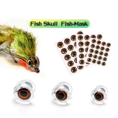 10 piezas Ojos para atar moscas Cabeza de pez Pesca con mosca Ojos 3D Streamer Materiales 4 mm-8 mm Foto 1 de 4