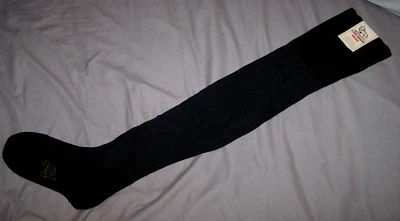 ANTIQUE EDWARDIAN/VICTORIAN 1900/20's BLACK COTTON WOMEN STOCKINGS HOSE SZ-9 1/2 - Image 1 of 4