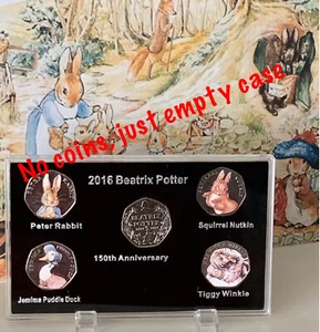 Beatrix Potter 2016 50p estuche de exhibición de monedas con estampados + soportes (sin moneda) - Imagen 1 de 4