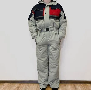 Snow Point Vintage Retro Solid Contrast Thermal Skiing Winter One Piece Suit Uni - Picture 1 of 6