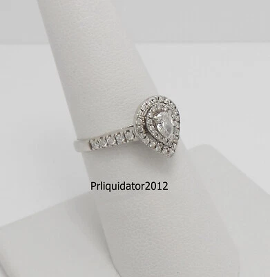 1/2CT Natural Pear Diamond Anniversary Engagement Wedding Ring 14K White Gold - Image 1 of 4