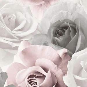 Muriva Rhoda Rose Pink Wallpaper Floral Flowers Grey White Glamorous Modern - Picture 1 of 8