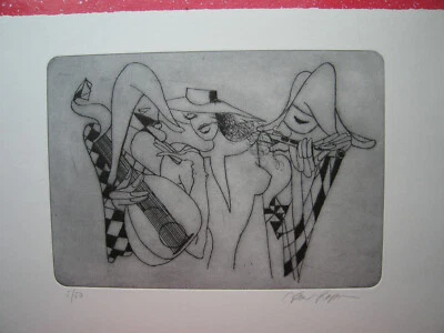 Lithografie Jan Rapin kunstsdruck,Frau,Akt,Erotik    grafik druck  Handpapier  - Bild 1 von 4