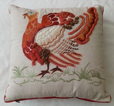PIER 1  CHICKEN ROOSTER 16"  X 16" THROW PILLOW - Image 1 of 2