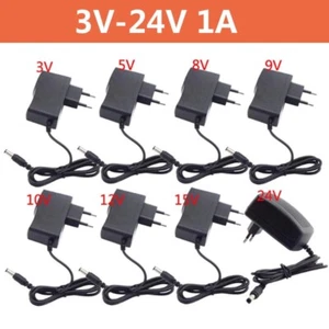 DC 3V 5V 6V 8V 9V 10V 12V 15V 24V Power Adapter 1A Charger For Light CCTV Camera - Picture 1 of 17