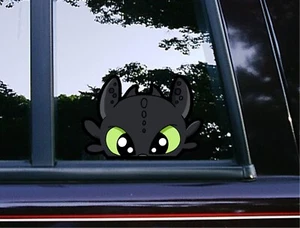 Toothless Peeker Peeking Window Vinyl Car Decals Stickers How to Train a Dragon - Foto 1 di 5