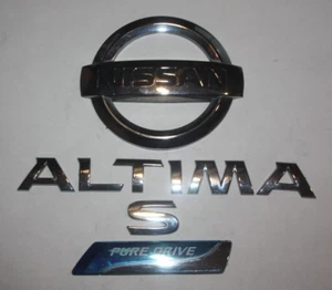 2013-2018 NISSAN ALTIMA S PURE DRIVE REAR TRUNK DECK LID EMBLEM SET OEM CHROME - Picture 1 of 1