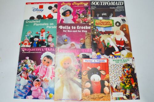 Lot of 24 Vintage Doll Making Patterns & Magazines, Clothes & Soft Dolls