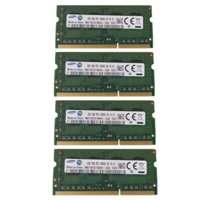 Samsung 4x8GB 1RX8 DDR3 1333 MHz PC3-10600S 204 PIN SO-DIMM Laptop RAM-Speicher - Bild 1 von 4