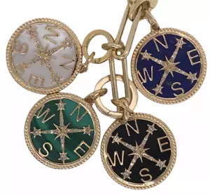 Diamantes, Malaquita, Lapislázuli, Madreperla Gemas de Ónix Colgante Joyería de Plata 925 - Imagen 1 de 11