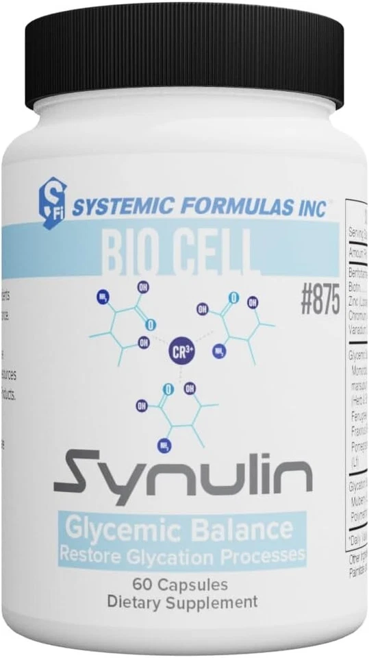 Systemic Formulas Inc Bio Cell #875 Synulin Glucemic Balance, 60 Cápsulas, Nuevo Foto 1 de 3