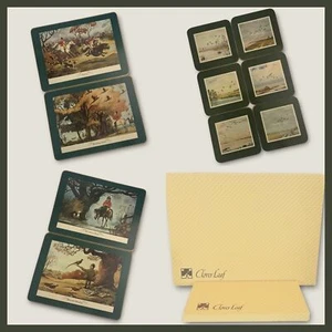 Clover Leaf Place Mats (4) & Coasters (6) - Hunting/Pheasants/Horses/Birds - NIB - Picture 1 of 13