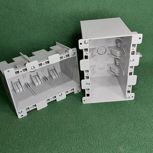 Cantex Old Work 55 cu in. Rectangle Outlet Box PVC 3-Gang Gray #EZ55TO (QTY 2) - Picture 1 of 9
