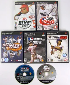 ¡LOTE DE 7 JUEGOS PS2 MLB de béisbol! Slugfest 06, MVP 2004, 2K6, 2K8, 10 The Show PROBADO - Imagen 1 de 10