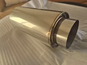 3.5" 304 Stainless Steel Centre Round Performance Sports Car Muffler - Picture 1 of 3
