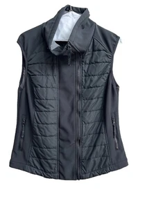 Women’s Urbanwear BENCH Buckle Full Zip Quilted Vest In Black Size Large Thin L - Picture 1 of 11