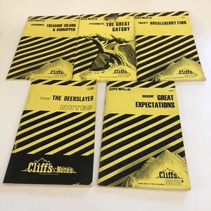 Lot of 5 Cliff's Notes Paperback Dickens Stevenson Fitz Twain Cooper Deerslayer - Picture 1 of 12