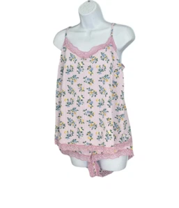 JUEGO CAMISOLA ESTAMPADO FLORAL ENCAJE MEZCLA CORAL M&S - Imagen 1 de 8