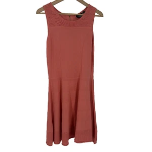 Cynthia Rowley Womens Knit Dress Medium Coral Fit & Flare Preppy Feminine - Picture 1 of 11