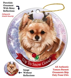 Up to Snow Good Ornament - Red Longhaired Chihuahua - Picture 1 of 1
