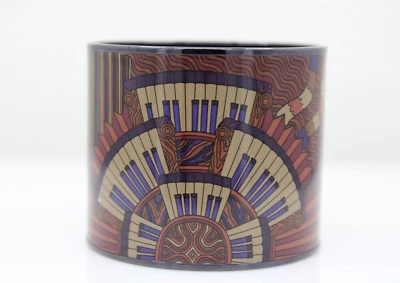 Brazalete Brazalete Hermes Púrpura y Azul Manchette Piano Mega Ancho Esmalte Talla 7" Foto 1 de 4