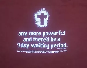 Dios Jesucristo Más Poderoso Siete Días Período de Espera Camiseta L Cruz Iglesia - Imagen 1 de 5