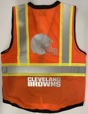 CLEVELAND BROWNS ORANGE & BLACK REFLECTIVE SAFETY VEST - Image 1 of 3