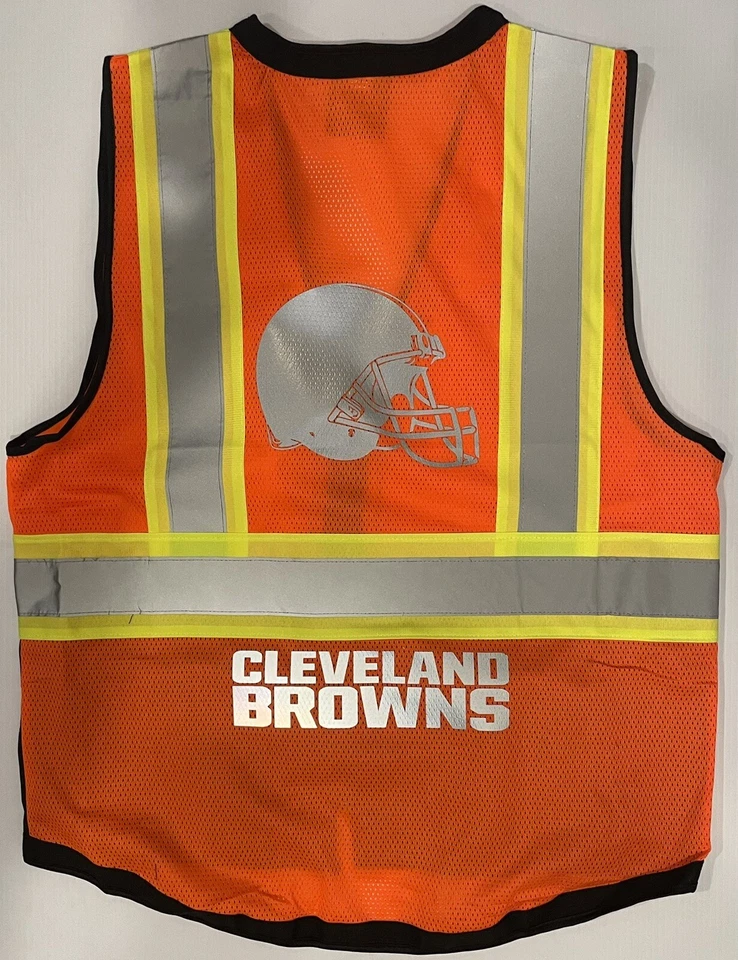 CLEVELAND BROWNS ORANGE & BLACK REFLECTIVE SAFETY VEST - Image 1 of 3