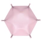 Tray Holder Folding PU Leather Hexagon Cosmetic for Case for Table Game