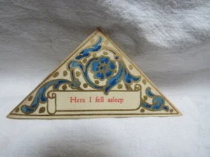 Arts & Crafts Corner Triangle Bookmark Here I Fell Asleep Parchment Paper - Imagen 1 de 5