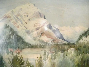 Elisabeth B. Maher 2er Set gerahmte Aquarelle Landschaftsgemälde; eines signiert - Bild 1 von 8