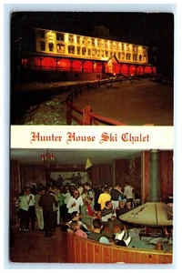 Hunter House Ski Chalet Catskills Hunter Mountain NY Skiing Postcard D1 - Bild 1 von 2