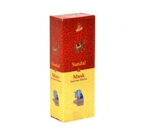 "Sandal & Musk" 120 Incense Sticks (6x20g Hex Packets) Kamini 120g - Picture 1 of 2