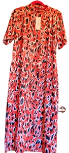 BNWT Karen Millen Coral / Multicoloured Dress Size 20 - Picture 1 of 2