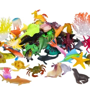 Ocean Sea Animals Figures, 60 Pack Mini Plastic Deep Underwater Life Creature... - Picture 1 of 7