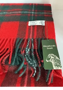 Shepherds Land Scotland 100% Lammwolle Tartan Plaid Überwurf Decke Fransen rot - Bild 1 von 9