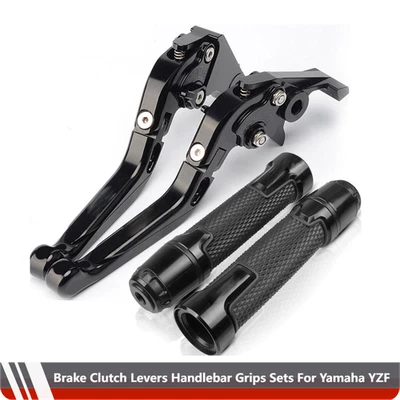Brake Clutch Levers Handlebar Grips Sets For Yamaha YZF R6 R1 R1M R3 R15 V3 R125 - Image 1 of 3