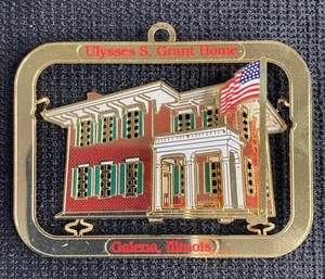 Ulysses S. Grant House Brass Christmas Ornament Kiwanis Club Galena, Illinois - Picture 1 of 5