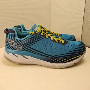 Hoka One One Clifton 5 Mens Shoes Sneakers Sz 10.5 Teal Volt Green Hiking - Picture 1 of 11