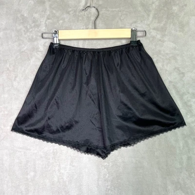 Винтажный CoLesce коллекции черный атласной кружевной отделки кран брюки белье шорты Sz M - Изображение 1 из 4