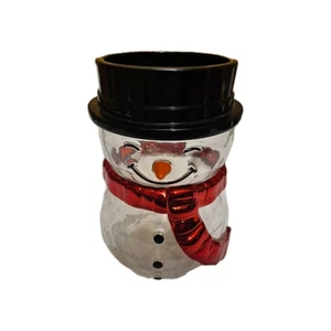Bath & Body Works Single Wick Candle Holder Black Top Hat Red Scarf Christmas... - Picture 1 of 7