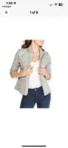 Kenzie Jeans Lightweight Zip-Up Utility Jackets Canvas Stretch Large Nwt New - Picture 1 of 7
