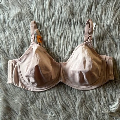 Sutiã feminino sem forro tamanho 38B rosa com aro fecho traseiro sem enchimento - Imagem 1 de 4