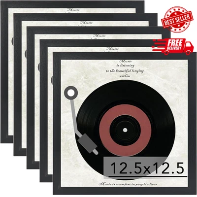 乙烯基相框录音框墙面展示专辑封面,木质 12.5 x 12.5 F... — 第 1/4 张图片
