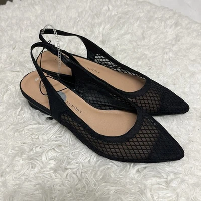 Chinese Laundry Pointed Toe Shoes sling back mesh black size 7.5M style#WLH-005 - Image 1 of 4
